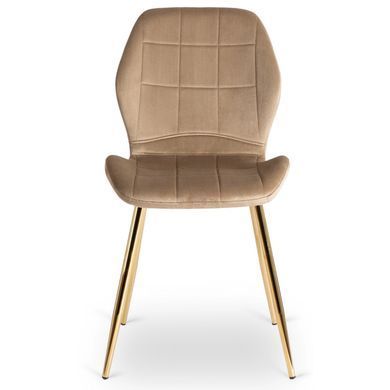 Стілець оксамитовий MEBEL ELITE IRYS Velvet Беж/золото жива фотографія