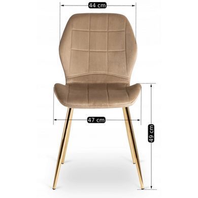 Стілець оксамитовий MEBEL ELITE IRYS Velvet Беж/золото жива фотографія