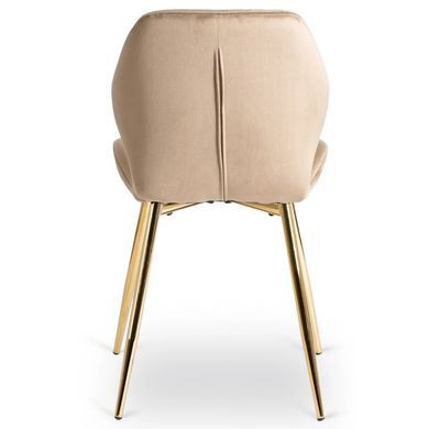 Стілець оксамитовий MEBEL ELITE IRYS Velvet Беж/золото жива фотографія