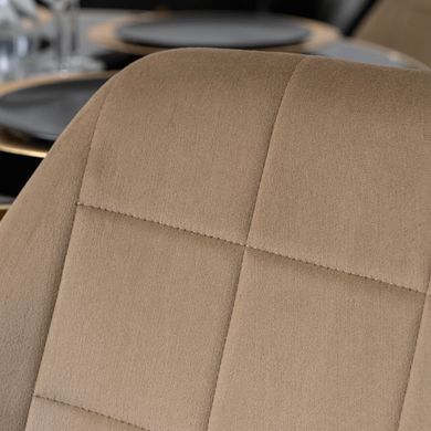 Стілець оксамитовий MEBEL ELITE IRYS Velvet Беж/золото жива фотографія