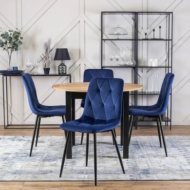 Стул бархатный MEBEL ELITE ROBIN Velvet Темно-синий реальная фотография