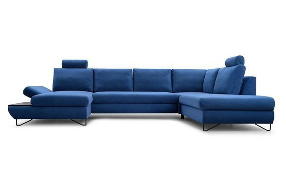 Диван угловой раскладной LOFT III на ножках Perfect Home Польша Синий
