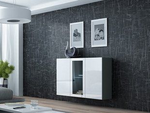 Комод VIGO Cama 120 Сірий Мат / Білий Глянець жива фотографія
