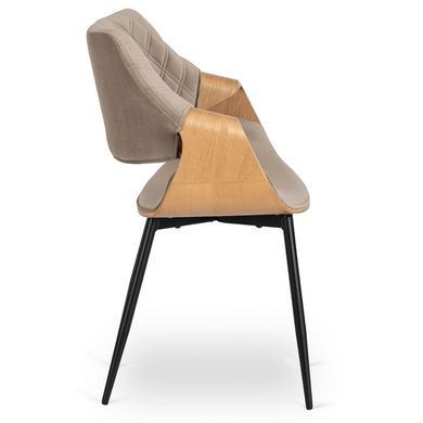 Стілець оксамитовий MEBEL ELITE DAKOTA Velvet, Дуб золотий / Беж жива фотографія