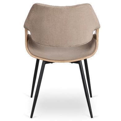 Стілець оксамитовий MEBEL ELITE DAKOTA Velvet, Дуб золотий / Беж жива фотографія