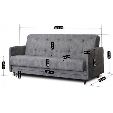 Набір з 2х диванів розкладних MEBEL ELITE TIVOLI 198 см Сірий
