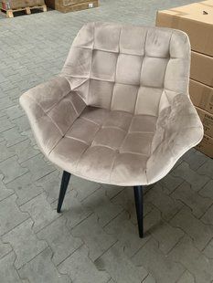 Крісло ELEGANTE Velvet Intarsio Бежевий жива фотографія