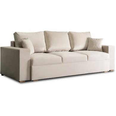 Диван 3-х местный бархатный MEBEL ELITE NICOLO Velvet 238 см Бежевый