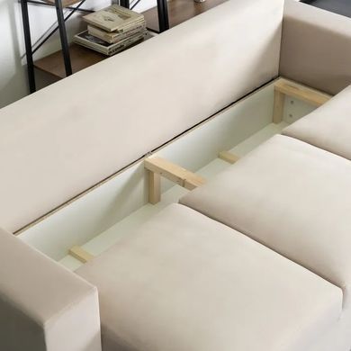 Диван 3-х местный бархатный MEBEL ELITE NICOLO Velvet 238 см Бежевый