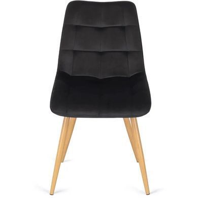 Стул бархатный MEBEL ELITE RODRI Velvet Черный / Натуральный реальная фотография