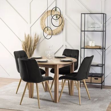 Стул бархатный MEBEL ELITE RODRI Velvet Черный / Натуральный реальная фотография