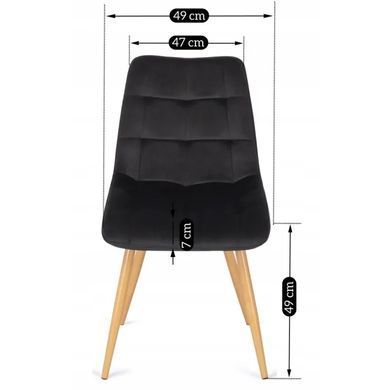 Стул бархатный MEBEL ELITE RODRI Velvet Черный / Натуральный реальная фотография