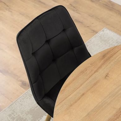 Стул бархатный MEBEL ELITE RODRI Velvet Черный / Натуральный реальная фотография