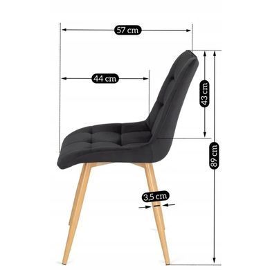 Стул бархатный MEBEL ELITE RODRI Velvet Черный / Натуральный реальная фотография