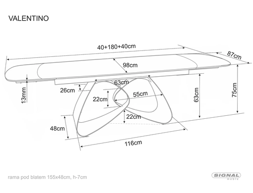 Стол Раскладной VALENTINO CERAMIC Signal 180(260)X98 Бежевый глянец/кашемир реальная фотография