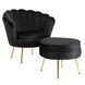 Кресло мягкое с подставкой MEBEL ELITE GRAND Velvet Черный