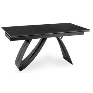 Стол раскладной MEBEL ELITE DEVON 160(220)х90 см Черный мрамор/черный реальная фотография
