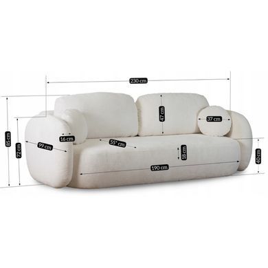 Диван MEBEL ELITE OLE 230 см Кремовый