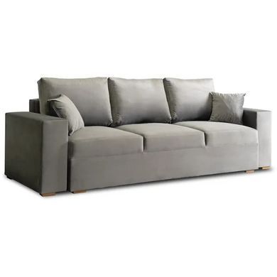 Диван 3-х місний оксамитовий MEBEL ELITE NICOLO Velvet 238 см Сірий