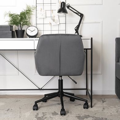 Стілець офісний поворотний оксамитовий MEBEL ELITE LUCY Velvet Сірий жива фотографія