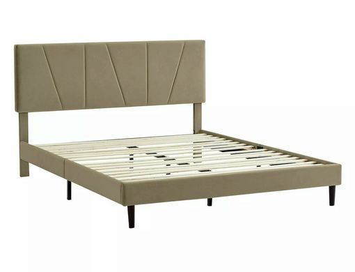 Кровать SAVANA Velvet Signal 140x200 Беж реальная фотография