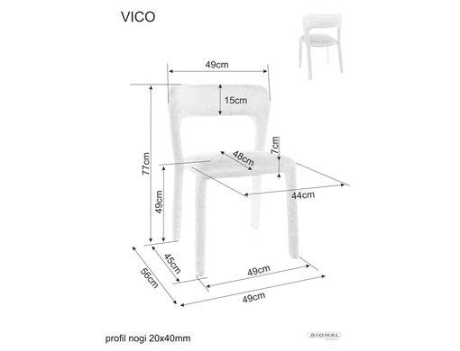 Стул VICO WIND Signal Серый реальная фотография