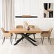 Комплект стіл MEBEL ELITE HAMPTON 160(240)х90 см, дуб/чорний , та 4 стільців BRESSO беж