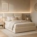 Кровать двуспальная MEBEL ELITE MARSYLIA 180x200 см Кремовая Букле реальная фотография