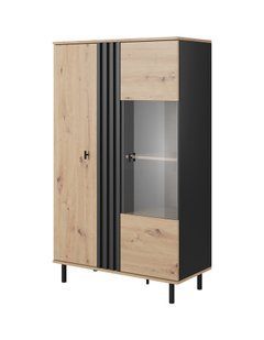 Витрина низкая Perfect Home Мадис / Madis 2-дверная 2D1W/90 Дуб артизан/антрацит реальная фотография