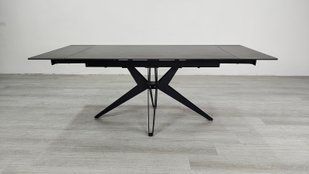 Стол раскладной VINCENT CERAMIC Intarsio 140(200)*90 графит мат/черный реальная фотография