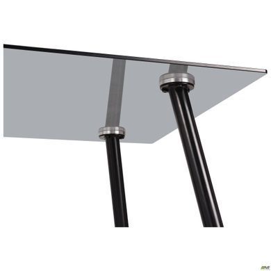 Стіл Umberto AMF 120X70 Чорний/скло тоноване сіре жива фотографія