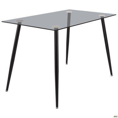 Стіл Umberto AMF 120X70 Чорний/скло тоноване сіре жива фотографія