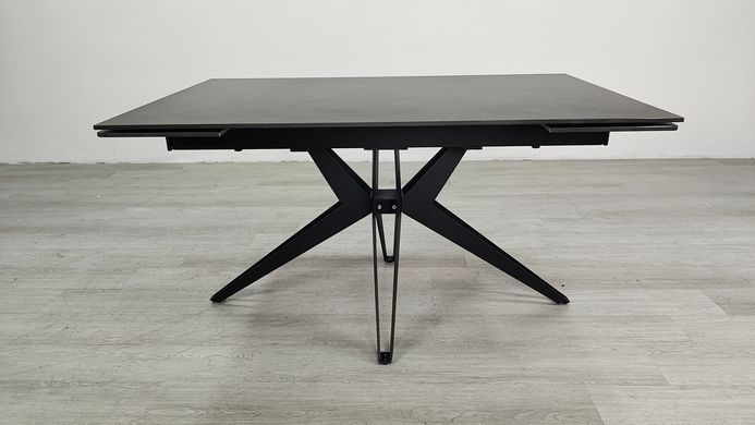 Стол раскладной VINCENT CERAMIC Intarsio 140(200)*90 графит мат/черный реальная фотография
