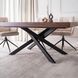 Комплект стіл MEBEL ELITE HAMPTON 160(240)х90 см, горіх/чорний та 4 кремових стільців AKITA