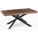 Комплект стіл MEBEL ELITE HAMPTON 160(240)х90 см, горіх/чорний та 4 кремових стільців AKITA